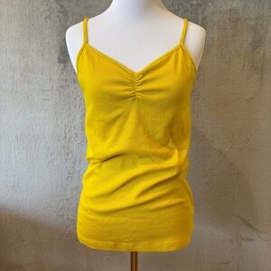 Y2K Lot of 2 Spaghetti Strap Ruched Ribbed Padded Tank Tops Sz L